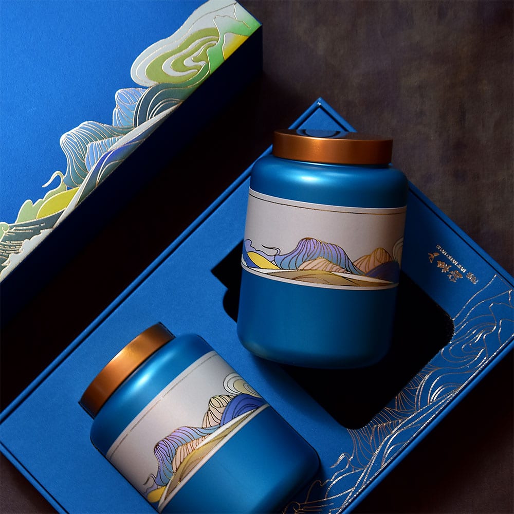 Ravine of Spring Blue Double Tea Tin