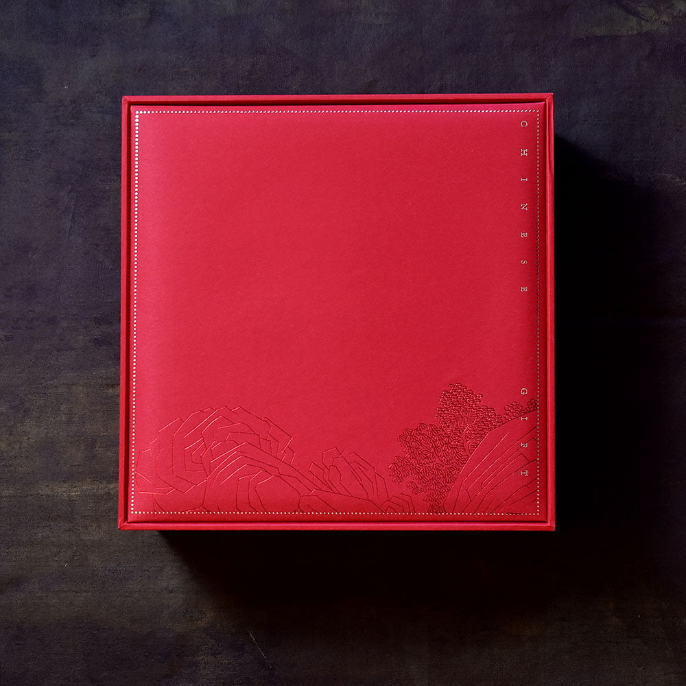 Chinese Red Ceramic Tea Tins Gift Box