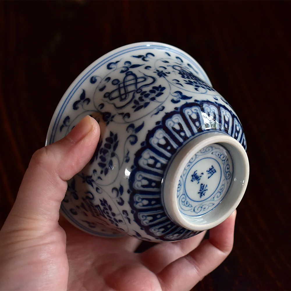 Hand Painted Lotus Ba Bao Gaiwan