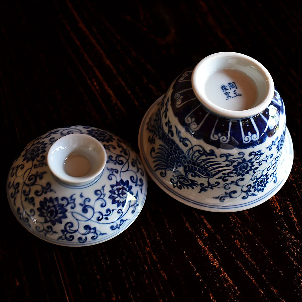 Hand Painted Phoenix Chanzhi Lian Gaiwan