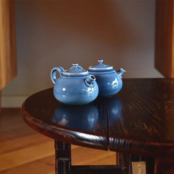 Handmade Bluish Violet Cracked Glaze Teapot