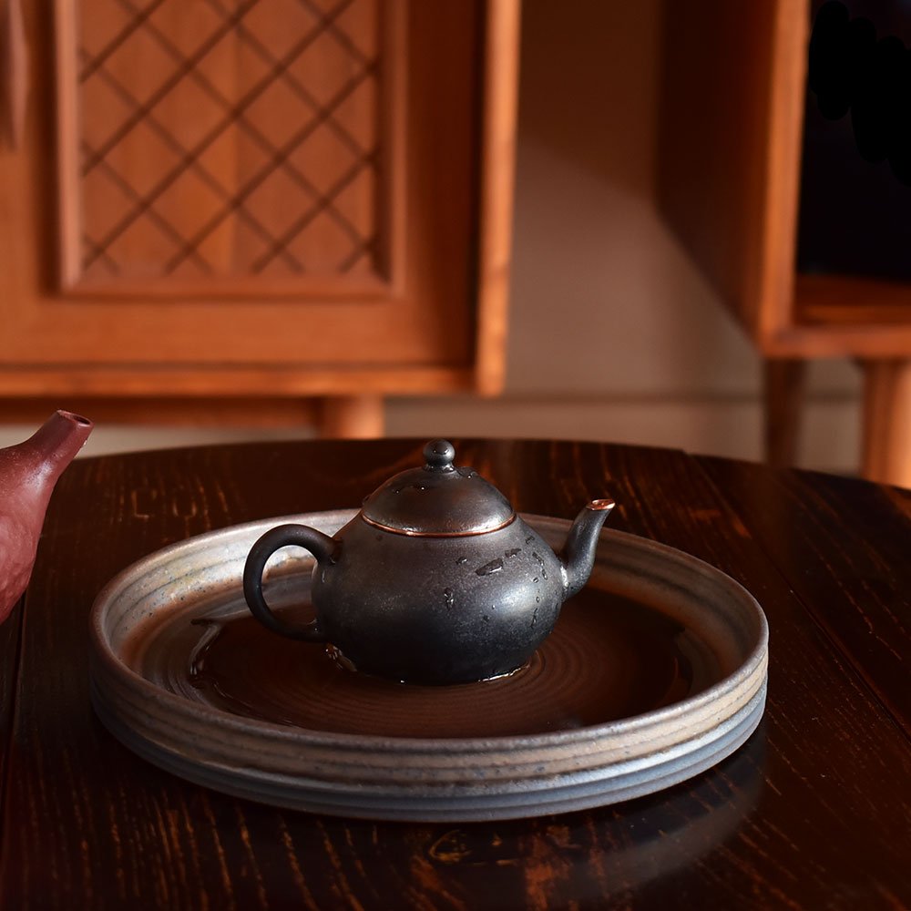 圓形粗陶茶盤