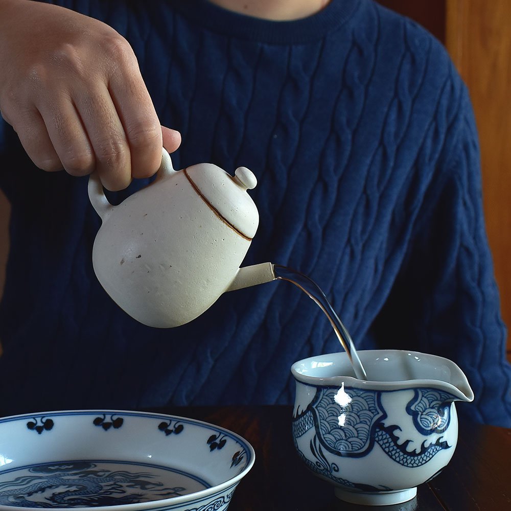 粗陶粉引小茶壺 • 矮