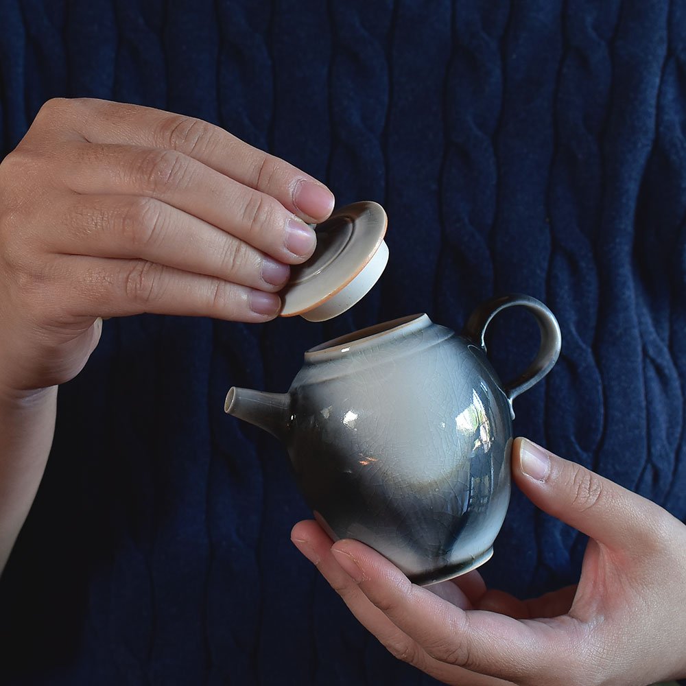 溪蘭窯變小茶壺