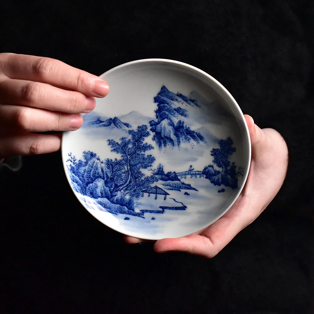 青花山水盖碗壶承套组_澳洲网上购买_Hey China