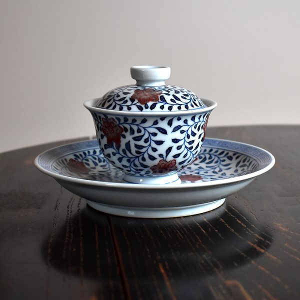 Blue and White with Underglaze Red Entwined Louts Sets